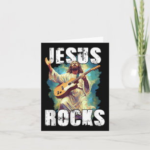 Jesus Rocks with Guitar - Grappige Christelijke Ro Kaart