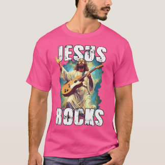 Jesus Rocks with Guitar - Grappige Christelijke Ro T-shirt