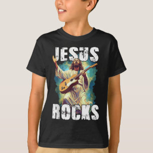Jesus Rockt Met Gitaar - Grappige Christelijke Rot T-shirt
