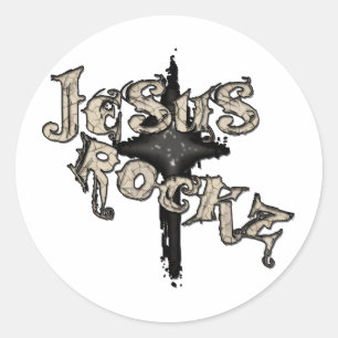 Jesus Rockz Christelijk Ronde Sticker