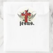 jesus ronde sticker (Tas)