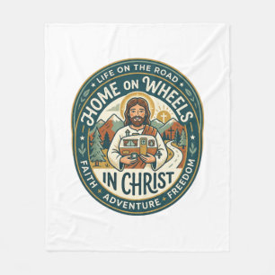 Jesus RV Camper Leven Vintage T-shirt Christelijke Fleece Deken