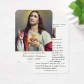 Jesus Sacred Heart Catholic Funeral  Holy Card  (Bureau)
