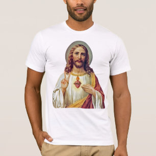 Jesus Sacred Heart Peace Sign Portret T-shirt