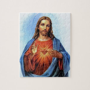 JESUS SACRED HEART WOOD LIJST 27 PR LEGPUZZEL