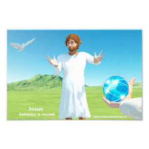Jesus Salavator e - mundi Foto Afdruk
