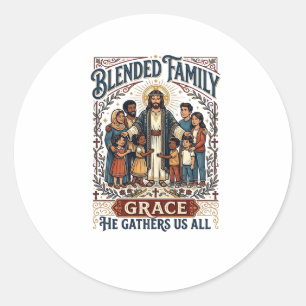 Jesus Samengestelde Familie Stepfamily T-shirt Chr Ronde Sticker