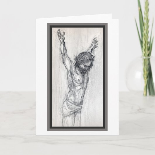 "Jésus sans Croix." Carte de vœux (Devant)