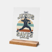 Jesus Sauve Baseball Vintage Vector Design Chrétie (Angle)
