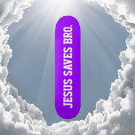 Jésus Sauve Bro. Skateboard Neon Purple<br><div class="desc">Design Moderne Et Simple. Jésus Sauve Bro. Arrière - plan violet néon avec texte blanc. Achetez toutes les couleurs cool !</div>