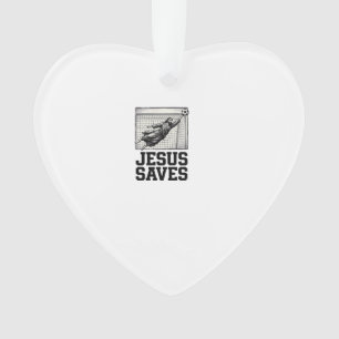 Jesus Sauve Gardien de Football T-Shirt Gravure Vi