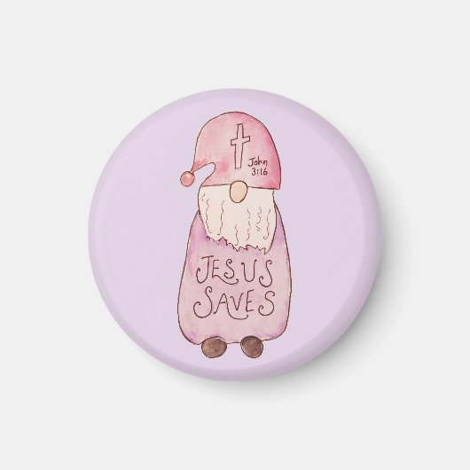 Jésus Sauve Gnome Magnet (Devant)