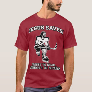 Jésus sauve le T-shirt drôle d'hockey