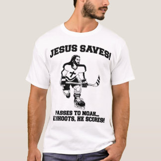 Jésus sauve le T-shirt drôle d'hockey