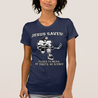 Jésus sauve le T-shirt drôle d'hockey
