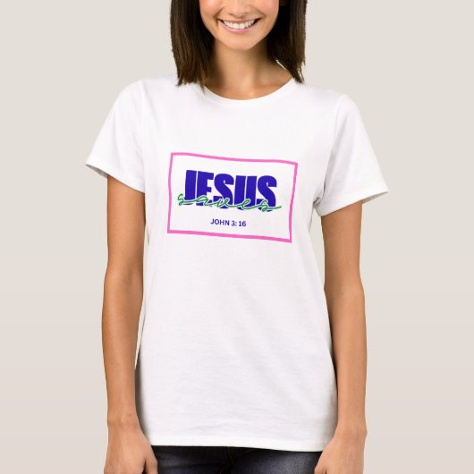 Jesus Saves Bold Christian T-Shirt (Devant)
