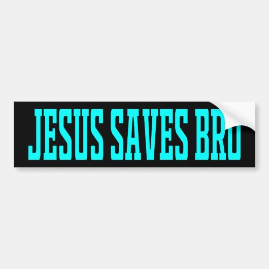 Jesus saves brother Jesus Christian religious Bumpersticker (Voorkant)