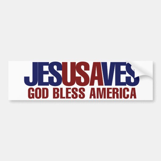 Jesus Saves Bumpersticker (Voorkant)