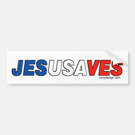 Jesus Saves Bumpersticker (Voorkant)