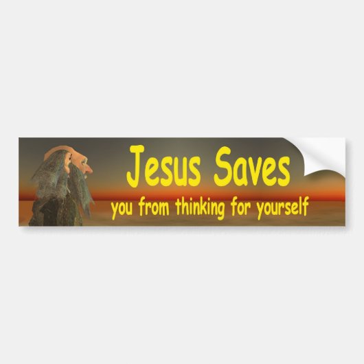 jesus saves bumpersticker (Voorkant)