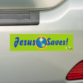 Jesus Saves-Customize Bumpersticker (Op auto)