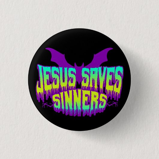 Jesus Saves Goths Button (Voorkant)