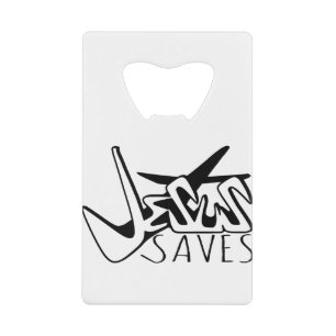 JESUS SAVES GRAFFITI KREDIETKAART FLESSENOPENER