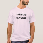 "Jesus Saves" Gray Mannen Shirt (Voorkant)