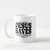 Jesus Saves Onback Subtle Christian Minimal Religi Koffiemok (Links)
