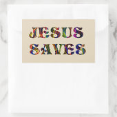 JESUS SAVES RECHTHOEKIGE STICKER (Tas)