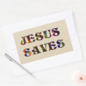 JESUS SAVES RECHTHOEKIGE STICKER (Envelop)