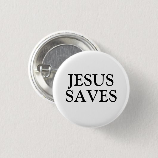 Jesus Saves Ronde Button 3,2 Cm (Voorkant /achterkant)