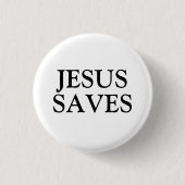 Jesus Saves Ronde Button 3,2 Cm (Voorkant)