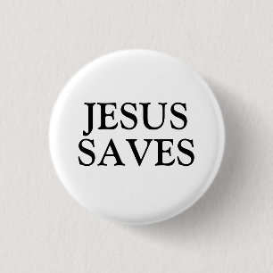 Jesus Saves Ronde Button 3,2 Cm