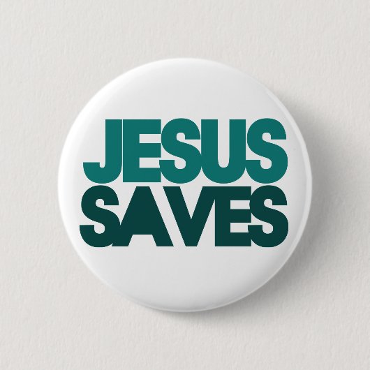 Jesus Saves Ronde Button 5,7 Cm (Voorkant)