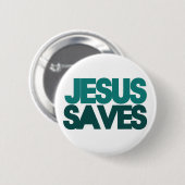 Jesus Saves Ronde Button 5,7 Cm (Voorkant /achterkant)