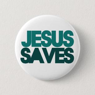 Jesus Saves Ronde Button 5,7 Cm