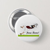 JESUS SAVES! RONDE BUTTON 5,7 CM (Voorkant /achterkant)