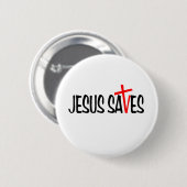 Jesus Saves Ronde Button 5,7 Cm (Voorkant /achterkant)