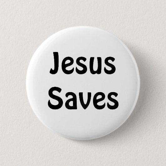 Jesus Saves Ronde Button 5,7 Cm (Voorkant)