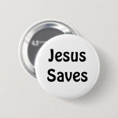 Jesus Saves Ronde Button 5,7 Cm (Voorkant /achterkant)