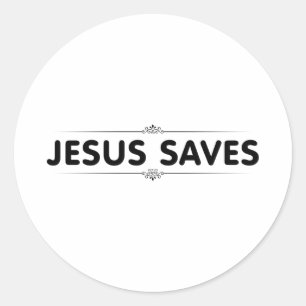 Jesus Saves Ronde Sticker