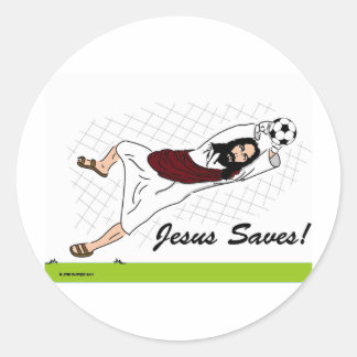 JESUS SAVES! RONDE STICKER