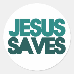 Jesus Saves Ronde Sticker