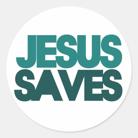 Jesus Saves Ronde Sticker (Voorkant)