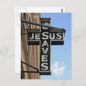 Jesus Saves Sign Briefkaart (Voorkant / Achterkant)