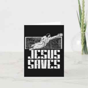 Jesus Saves Soccer Football Christelijk Goalie Goa Kaart