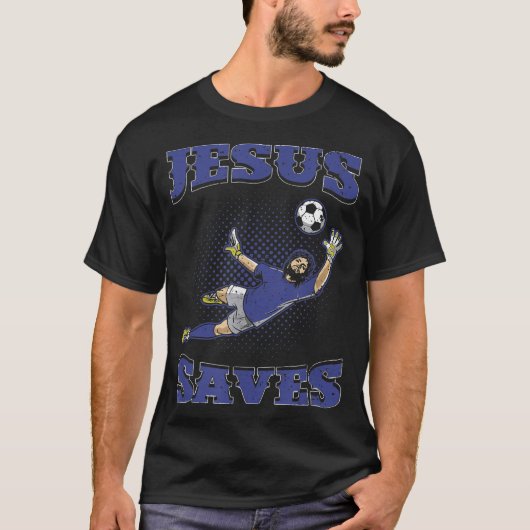 Jesus Saves Soccer T T-shirt (Voorkant)