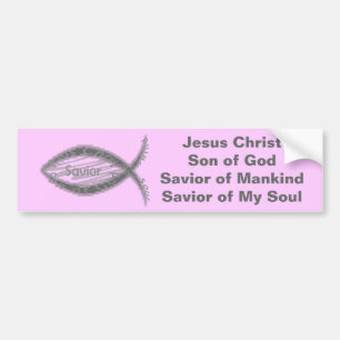 Jesus Savior Fish Symbool Bumpersticker