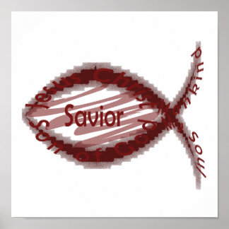 Jesus Savior Fish Symbool Poster